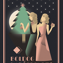 Art Deco Style for Christmas card. Traditional illustration, Fine Arts, Poster Design, and Digital Illustration project by tundi - 10.15.2021