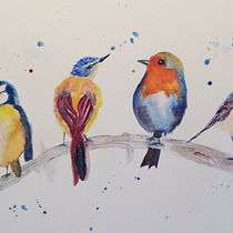 My project in Artistic Watercolor Techniques for Illustrating Birds course. Traditional illustration, Watercolor Painting, Realistic Drawing, and Naturalistic Illustration project by Sophie Chambon - 10.15.2021
