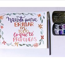 Brillar hasta el final. H, Lettering, Lettering, e Pintura em aquarela projeto de Kathia Minaya - 16.10.2021