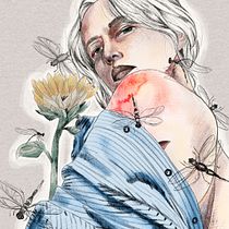 Mon projet du cours : Portrait illustré avec Procreate. Ilustração tradicional, Ilustração vetorial, Ilustração digital, e Desenho de retrato projeto de Sara Legris - 18.10.2021