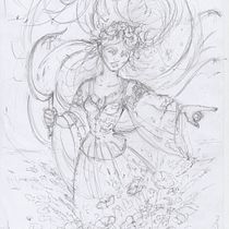 Lady midday (slavic mythology). Drawing, Digital Illustration, Portrait Drawing, Digital Drawing, Digital Painting, and Traditional illustration project by Anna E. Lukasik-Fisch - 10.18.2021