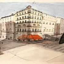 Il mio progetto del corso: Disegno architettonico con acquerello e inchiostro. Sketching, Drawing, Watercolor Painting, Architectural Illustration, Sketchbook & Ink Illustration project by Emanuele Borgia - 10.19.2021