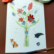 Mon projet du cours : Création d’une composition florale à l’aquarelle. Un projet de Illustration traditionnelle, Beaux Arts, Peinture, Aquarelle, Illustration botanique et Illustration naturaliste de Hélène Scoarnec - 20.10.2021