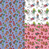 Koi's pond. Projekt z dziedziny Trad, c, jna ilustracja, Pattern design, Projektowanie mod, Stemple i Design użytkownika _samimartinez_ - 20.10.2021