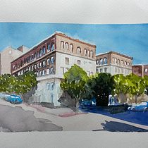 My project in Architectural Sketching with Watercolor and Ink course. Sketching, Drawing, Watercolor Painting, Architectural Illustration, Sketchbook & Ink Illustration project by mory22 - 10.20.2021