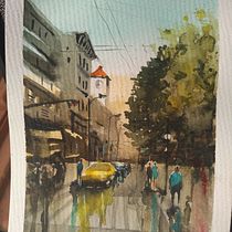 Mi Proyecto del curso: Paisajes urbanos en acuarela. Un projet de Aquarelle, Beaux Arts et Illustration architecturale de Luján Famularo - 21.10.2021