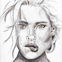 Il mio progetto del corso: Ritratto artistico al carboncino: creare atmosfere. Ilustração tradicional, Artes plásticas, Desenho, Desenho de retrato, Desenho realista, e Desenho artístico projeto de Agnieszka Goclowska - 21.10.2021