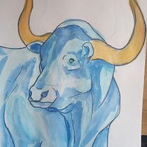 Mi Proyecto del curso: Ilustración de animales: dibuja la vida salvaje en tu sketchbook MoonBull. Traditional illustration, Collage, Sketchbook, and Naturalistic Illustration project by matias denham garrido - 10.21.2021