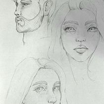 Meu projeto do curso: Caderno de retratos: explore o rosto humano. Projekt z dziedziny Sketching,  R, sunek, Portret,  R, sunek art, st, czn i Sketchbook użytkownika Guilherme Reis - 19.07.2021