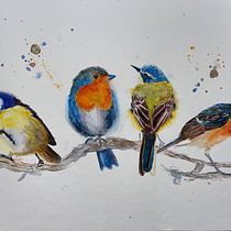 My project in Artistic Watercolor Techniques for Illustrating Birds course. Traditional illustration, Watercolor Painting, Realistic Drawing, and Naturalistic Illustration project by Kirstyn Louise - 10.18.2021