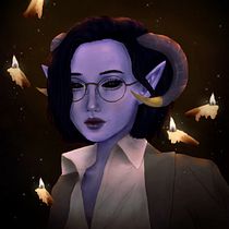My project in Digital Fantasy Portraits with Photoshop course - Tiefling Warlock. Traditional illustration, Drawing, Digital Illustration, Portrait Drawing, Digital Drawing, and Digital Painting project by Hannah Lee - 10.22.2021
