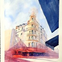 My project in Architectural Sketching with Watercolor and Ink course. Sketching, Drawing, Watercolor Painting, Architectural Illustration, Ink Illustration, and Sketchbook project by Tony Sevilla - 10.20.2021