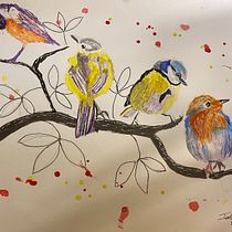 My project in Artistic Watercolor Techniques for Illustrating Birds course. Traditional illustration, and Watercolor Painting project by Ian McMillan - 10.22.2021