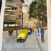 Mi Proyecto del curso: Paisajes urbanos en acuarela. Un projet de Aquarelle, Beaux Arts et Illustration architecturale de Gabilú Fonseca - 24.10.2021