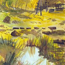 My project in Natural Landscapes in Watercolor course. Projekt z dziedziny  Sztuki piękne,  Malarstwo i Malowanie akwarelą użytkownika jackie_francis - 22.10.2021