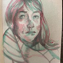 My project in Artistic Portrait with Watercolors course. Fine Arts, Painting, Watercolor Painting, and Portrait Drawing project by Cole Henley - 10.23.2021