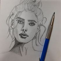 Meu projeto do curso: Caderno de retratos: explore o rosto humano. Projekt z dziedziny Sketching,  R, sunek, Portret,  R, sunek art, st, czn i Sketchbook użytkownika Camila Britto - 25.10.2021
