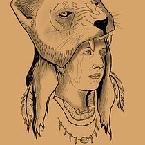 Digital Design and Illustration of Tattoos with Procreate course - Tiger girl. Traditional illustration, Graphic Design, Digital Illustration, Tattoo Design, and Digital Drawing project by lorenzoesca - 10.26.2021