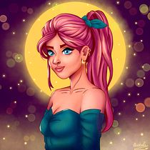 Meu projeto do curso: Retrato de personagens femininas com Procreate. Projekt z dziedziny Trad, c, jna ilustracja, Ilustracja c, frowa, R, sunek c i frow użytkownika asc_psa - 23.10.2021