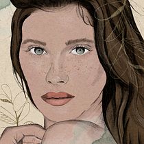 Mi Proyecto del curso: Retrato ilustrado con Procreate. Ilustração tradicional, Ilustração vetorial, Ilustração digital, e Desenho de retrato projeto de Verónica Coca Coca - 27.10.2021