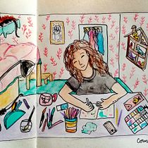 Mi Proyecto del curso: Sketchbook para explorar tu estilo de dibujo. Traditional illustration, Sketching, Creativit, Drawing, Watercolor Painting, Sketchbook, and Gouache Painting project by Camila Leiva Soria - 10.28.2021