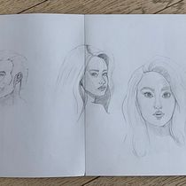 Mon projet du cours : Carnet de portraits : explorez le visage humain. Projekt z dziedziny Sketching,  R, sunek, Portret,  R, sunek art, st, czn i Sketchbook użytkownika marie_portal_oskerko - 28.10.2021