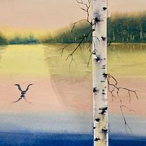 Mon projet du cours : Paysages atmosphériques à l'aquarelle Ein Projekt aus dem Bereich Bildende Künste, Malerei und Aquarellmalerei von Sylvie Prefontaine - 28.10.2021