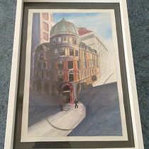 My project in Architectural Sketching with Watercolor and Ink course. Sketching, Drawing, Watercolor Painting, Architectural Illustration, Sketchbook & Ink Illustration project by Joanna Roycroft - 10.29.2021