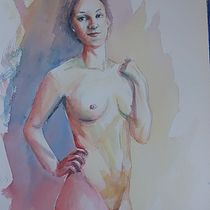 Il mio progetto del corso: Figura umana ad acquerello. Un progetto di Illustrazione tradizionale, Belle arti, Pittura, Pittura ad acquerello, Disegno realistico e Disegno anatomico di Cristina - 29.10.2021