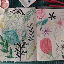 Meu projeto do curso: Técnicas de ilustração para desbloquear sua criatividade. Design, Traditional illustration, Fine Arts, Painting, Creativit, Creating with Kids, and Sketchbook project by cecilia_maximo - 10.30.2021