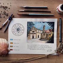 My project in Watercolor Travel Journal course. Traditional illustration, Watercolor Painting, Architectural Illustration, and Sketchbook project by Matea Ban - 10.30.2021