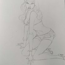 Mi Proyecto del curso: Ilustración de una pin-up con técnicas tradicionales. Traditional illustration, Fine Arts, Painting, Pencil Drawing, and Drawing project by Joanna Maria Morales Miarrostami - 10.30.2021