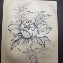 My project in Tattoo for Beginners course/ Flower soft strokes. Tattoo Design project by Karina CCBautista - 10.30.2021