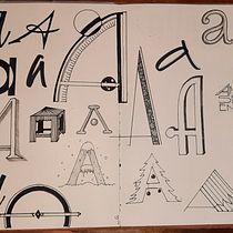 Mon projet du cours : Initiation au lettering manuel : composition de lettres colorées. H, Lettering, and Lettering project by piriouqueguiner - 10.31.2021