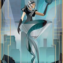 My project in Art Deco Style for Digital Illustration course. Ilustração tradicional, Artes plásticas, Design de cartaz e Ilustração digital projeto de Alexandra Lysenko - 01.11.2021