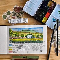 Mi Proyecto del curso: Cuaderno de viaje en acuarela. Traditional illustration, Watercolor Painting, Architectural Illustration, and Sketchbook project by Maria Valentina Mogollón Méndez - 11.01.2021