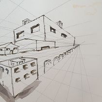 Mein Kursprojekt: Architektonische Zeichnung mit Aquarell und Tinte. Sketching, Drawing, Watercolor Painting, Architectural Illustration, Sketchbook & Ink Illustration project by maya_wegmann - 11.04.2021