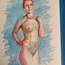 My project in The Human Figure in Watercolor course. Un progetto di Illustrazione tradizionale, Belle arti, Pittura, Pittura ad acquerello, Disegno realistico e Disegno anatomico di Carleen Desautels - 04.11.2021