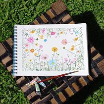 Mi Proyecto del curso: Estampados florales en acuarela con colores vibrantes. Traditional illustration, Pattern Design, Watercolor Painting, and Botanical Illustration project by Mariela Alejandra Alba - 12.19.2021