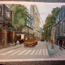 Mi Proyecto del curso: Paisajes urbanos en acuarela. Un projet de Aquarelle, Beaux Arts et Illustration architecturale de Vive Yako - 04.11.2021
