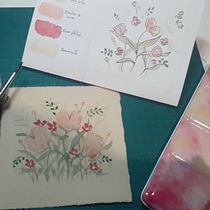 Mon projet du cours : Création d’une composition florale à l’aquarelle. Un projet de Illustration traditionnelle, Beaux Arts, Peinture, Aquarelle, Illustration botanique et Illustration naturaliste de Caroline Ohanessian-Audidier - 05.11.2021