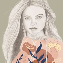 Mon projet du cours : Portrait au crayon, techniques de couleur et Photoshop. Ilustração tradicional, Artes plásticas, Desenho a lápis, Desenho, Ilustração digital, e Desenho de retrato projeto de Bérangère Gorret - 05.11.2021
