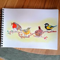 Mon projet du cours : Techniques artistiques d'aquarelle pour illustrer les oiseaux. Traditional illustration, Watercolor Painting, Realistic Drawing, and Naturalistic Illustration project by coralie_fournie - 11.05.2021
