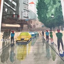 Mon projet du cours : Paysages urbains à l’aquarelle. Un projet de Aquarelle, Beaux Arts et Illustration architecturale de Laurence Estrabaut - 07.11.2021
