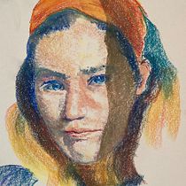 My  project in Expressive Portrait Drawing with Soft Pastels course. Traditional illustration, Fine Arts, Drawing, Portrait Drawing, and Artistic Drawing project by Louise Young - 11.07.2021