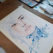 Meu projeto do curso: Caderno de retratos em aquarela. Painting, Watercolor Painting, Portrait Drawing, and Sketchbook project by Beatriz Rosa Oliveira - 11.07.2021