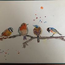 My project in Artistic Watercolor Techniques for Illustrating Birds course. Traditional illustration, Watercolor Painting, Realistic Drawing, and Naturalistic Illustration project by Bala Konuskan - 11.09.2021