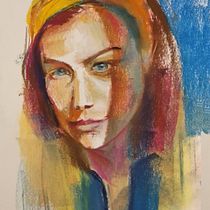 My project in Expressive Portrait Drawing with Soft Pastels course. Traditional illustration, Fine Arts, Drawing, Portrait Drawing, and Artistic Drawing project by Karine Dulyan - 11.08.2021