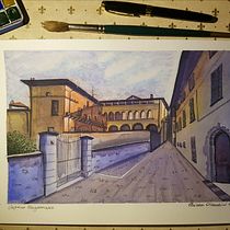 My project in Architectural Sketching with Watercolor and Ink course. Sketching, Drawing, Watercolor Painting, Architectural Illustration, Sketchbook & Ink Illustration project by Chiara Orlandini - 11.10.2021