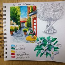 Mon projet du cours : Carnet de voyage à l’aquarelle. Traditional illustration, Watercolor Painting, Architectural Illustration, and Sketchbook project by melaniegretz - 11.10.2021